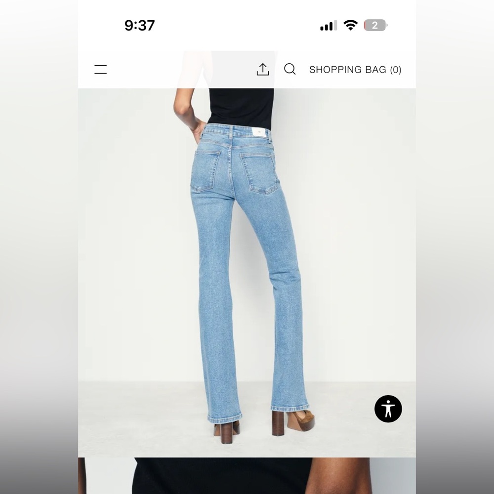Zara High Rise Wide Leg Jeans Size 40
